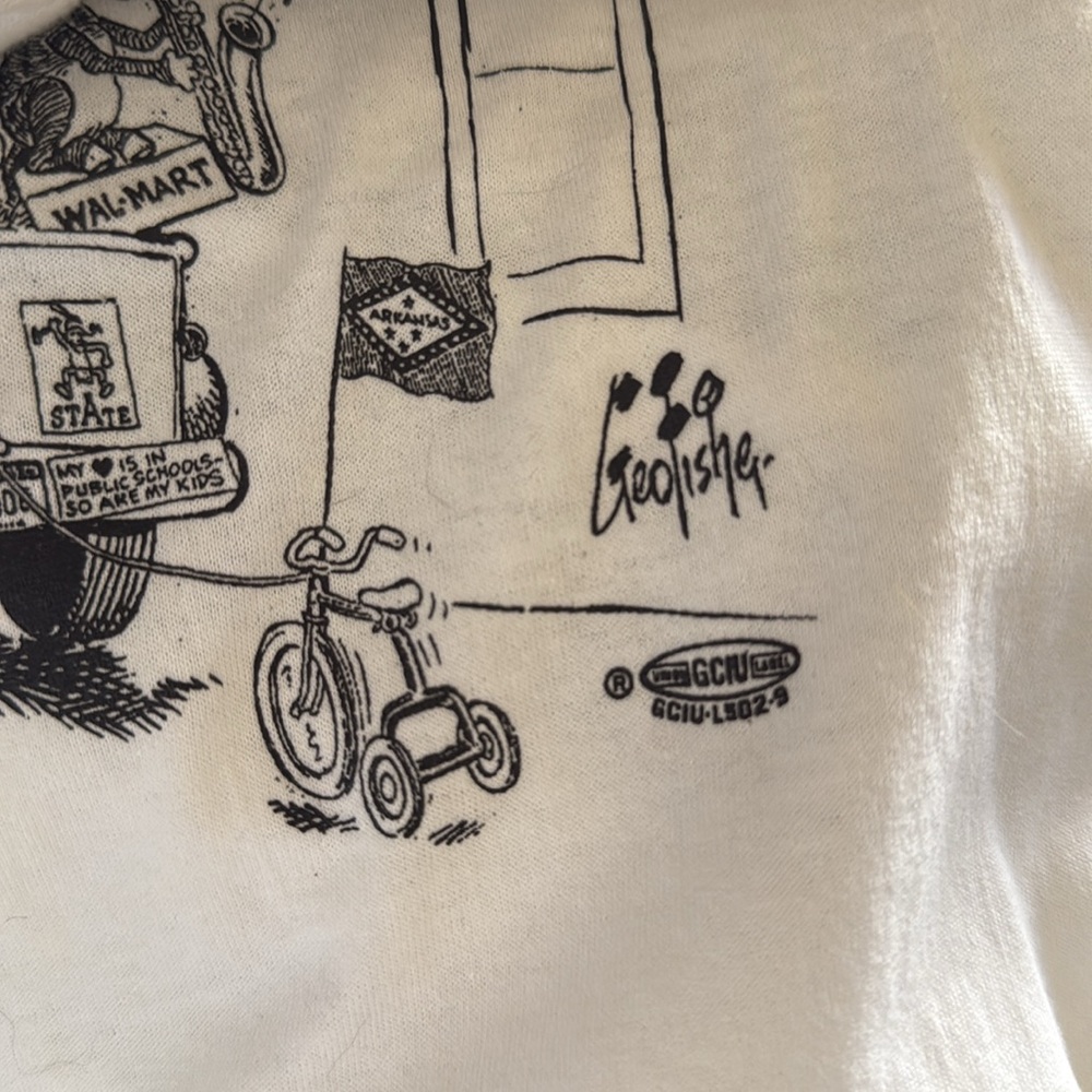 Vintage Signed & hand drawn Clinton & Gore Political T-Shirt Comic by Geo Fisher - Picture 7 of 10
